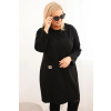 Dámské šaty Plussize s kapsou a 3/4 rukávem černé (Velikost universal, Barva Černá)