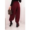Dámské široké kalhoty se zavazováním dole bordo (Velikost universal, Barva Bordó)