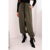 Dámské široké kalhoty se zavazováním dole khaki (Velikost universal, Barva Khaki)