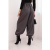 Dámské široké kalhoty se zavazováním dole grafit (Velikost universal, Barva Grafit)