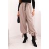 Dámské široké kalhoty se zavazováním dole fango (Velikost universal, Barva Fango)