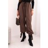 Dámské široké kalhoty se zavazováním dole mocca (Velikost universal, Barva Mocha)