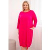 Dámské bavlněné Plussize šaty s kapsami fuchsie (Velikost universal, Barva Fuchsie)