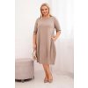 Dámské bavlněné Plussize šaty s kapsami fango (Velikost universal, Barva Fango)