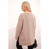 Dámská asymetrická  blůza Plussize s dlouhým rukávem/BARVY (Velikost universal, Barva Béžová)