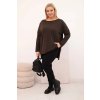 Dámská asymetrická  blůza Plussize s dlouhým rukávem/BARVY (Velikost universal, Barva Béžová)