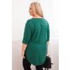 Dámská bavlněná blůza Plussize s výstřihem do V a ohrnovacími rukávy/BARVY (Velikost universal, Barva Fango)