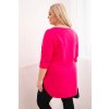 Dámská bavlněná blůza Plussize s výstřihem do V a ohrnovacími rukávy/BARVY (Velikost universal, Barva Fango)