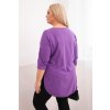 Dámská bavlněná blůza Plussize s výstřihem do V a ohrnovacími rukávy/BARVY (Velikost universal, Barva Fango)