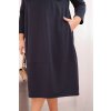 Dámské bavlněné Plussize šaty s kapsami granát (Velikost universal, Barva Námořnická modř)