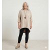 plussize tunika s ozdobou na krk béžová