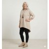 plussize tunika s ozdobou na krk béžová