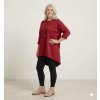 plussize tunika s ozdobou na krk červená