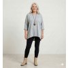 plussize tunika s ozdobou na krk šedá