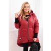Dámská zimní bunda Plus Size prošívaná s kapucí bordo (Velikost universal, Barva Bordó)