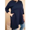 Dámská tunika Plussize z viskózy s volným střihem a dlouhým rukávem/BARVY (Velikost universal, Barva Grey)