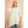 Dámská tunika Plussize z viskózy s volným střihem a dlouhým rukávem/BARVY (Velikost universal, Barva Grey)