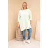 Dámská tunika Plussize z viskózy s volným střihem a dlouhým rukávem/BARVY (Velikost universal, Barva Grey)