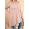 Dámská tunika Plussize z viskózy s volným střihem a dlouhým rukávem/BARVY (Velikost universal, Barva Grey)