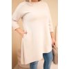Dámská tunika Plussize z viskózy s volným střihem a dlouhým rukávem/BARVY (Velikost universal, Barva Grey)