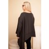 Dámská tunika z bavlny s asymetrickým spodním lemem/BARVY (Velikost universal, Barva Černá)