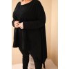 Dámská tunika z bavlny s asymetrickým spodním lemem/BARVY (Velikost universal, Barva Černá)