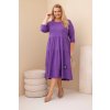 Dámské bavlněné Plus Size šaty s volánem fialové (Velikost universal, Barva Fialová)