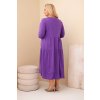 Dámské bavlněné Plus Size šaty s volánem fialové (Velikost universal, Barva Fialová)