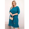 Dámské bavlněné Plus Size šaty s volánem petrolej (Velikost universal, Barva Námořní)