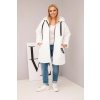 Dámská bunda Plus Size prošívaná s kapucí a nápisem HOPE bílá (Velikost universal, Barva Bílá)