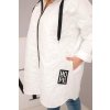Dámská bunda Plus Size prošívaná s kapucí a nápisem HOPE bílá (Velikost universal, Barva Bílá)