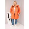Dámská bunda Plus Size prošívaná s kapucí a nápisem HOPE oranžová (Velikost universal, Barva Orange)