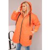 Dámská bunda Plus Size prošívaná s kapucí a nápisem HOPE oranžová (Velikost universal, Barva Orange)