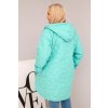 Dámská Plus Size prošívaná bunda s kapucí a nápisem HOPE mátová (Velikost universal, Barva Mátový)