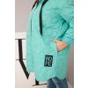 Dámská Plus Size prošívaná bunda s kapucí a nápisem HOPE mátová (Velikost universal, Barva Mátový)