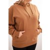 Dámská mikina s kapucí a klokaní kapsou Plus Size z bavlny/BARVY (Velikost XL, Barva Černá)