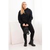 Dámská mikina s kapucí a klokaní kapsou Plus Size z bavlny/BARVY (Velikost XL, Barva Černá)