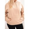Dámská mikina s kapucí a klokaní kapsou Plus Size z bavlny/BARVY (Velikost XL, Barva Černá)