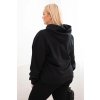 Dámská mikina s kapucí a klokaní kapsou Plus Size z bavlny/BARVY (Velikost XL, Barva Černá)
