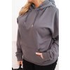 Dámská mikina s kapucí a klokaní kapsou Plus Size z bavlny/BARVY (Velikost XL, Barva Černá)