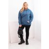 Dámská mikina s kapucí a klokaní kapsou Plus Size z bavlny/BARVY (Velikost XL, Barva Černá)