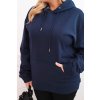 Dámská mikina s kapucí a klokaní kapsou Plus Size z bavlny/BARVY (Velikost XL, Barva Černá)