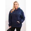 Dámská mikina s kapucí a klokaní kapsou Plus Size z bavlny/BARVY (Velikost XL, Barva Černá)