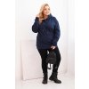 Dámská mikina s kapucí a klokaní kapsou Plus Size z bavlny/BARVY (Velikost XL, Barva Černá)