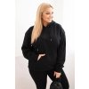 Dámská mikina s kapucí a klokaní kapsou Plus Size z bavlny/BARVY (Velikost XL, Barva Černá)