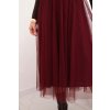 Dámská midi sukně tylová s podšívkou viskóza bordová (Velikost universal, Barva Bordó)