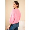 Svetr dámský z mohéru s krátkým rukávem růžový (Velikost universal, Barva Růžová)