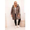 Dámská bunda Plus Size prošívaná s kapucí a nápisem HOPE cappuccino (Velikost universal, Barva Cappuccino)