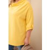Dámská blůza Plus Size s bavlnou volného střihu s vodním výstřihem žlutá (Velikost universal, Barva Žlutý)
