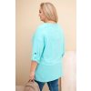 Dámská blůza Plus Size s bavlnou volného střihu s vodním výstřihem mint (Velikost universal, Barva Mátový)